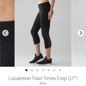 Lululemon Train Times Crop (17”) Black
Size 6